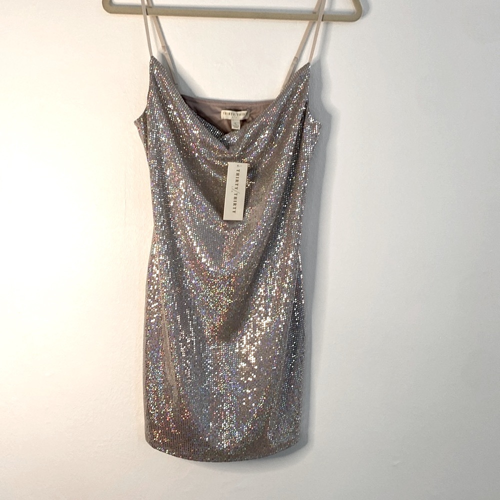 Thirty/Thirty LA mini dress Size Large NWT Glitter Sequins